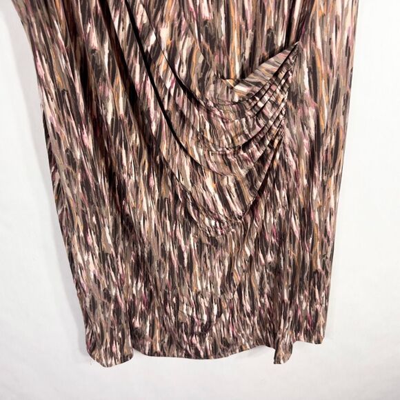 Dana Buchman Plus Size 3X Dress Shift‎ Sleeveless Brown Knee Length Drape 848 - Picture 4 of 9